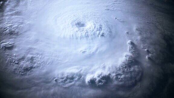 一个清晰的大飓风的卫星视图