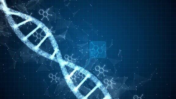 数字DNA构建的抽象动画科学动画遗传信息设计