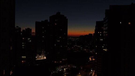 日落背后的城市-剪影