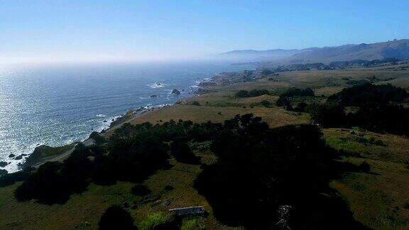 北加州太平洋海岸的鸟瞰图