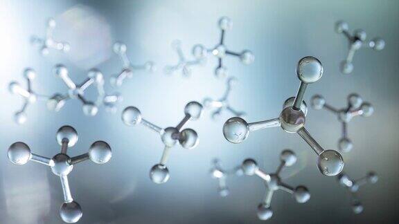 分子或原子科学或医学背景的抽象结构3d插图