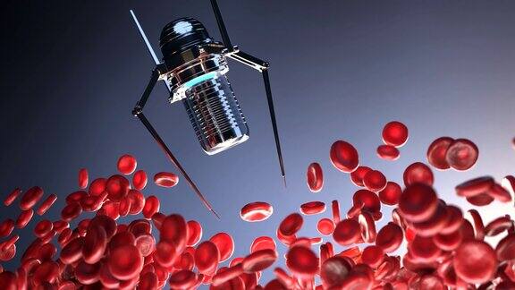 纳米机器人修复受损的血细胞纳米技术概念