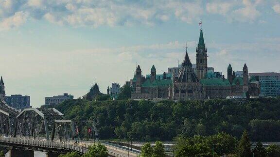 加拿大渥太华河上的国会山