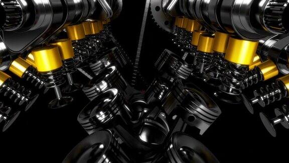 强大的3DV8发动机准确工作和产生动力