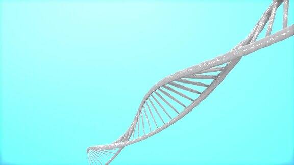 DNA3D动画全息图发光旋转DNA双螺旋科学和医学概念