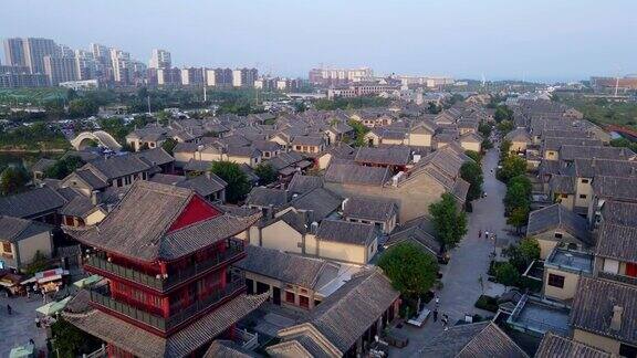 中国日照古镇古建筑航拍