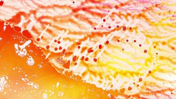 彩色液态水艺术油漆与水结合的运动化学反应极简抽象设计