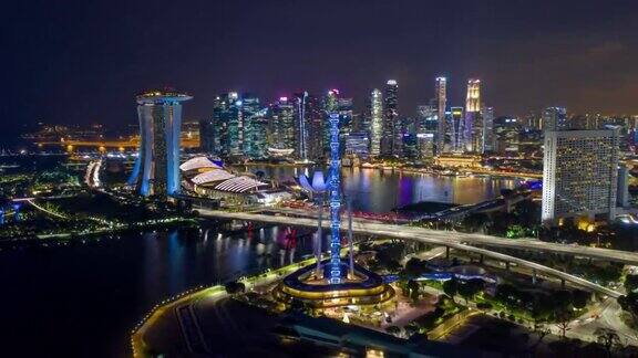 新加坡商业区的夜景