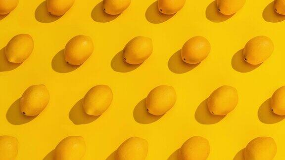 停止运动收集柠檬在黄色的背景