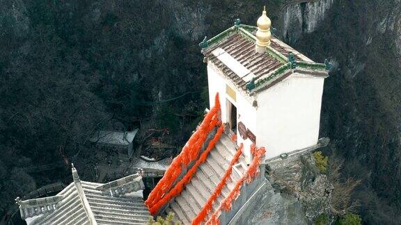 塔云山鸟瞰图中国陕西著名的道教寺庙