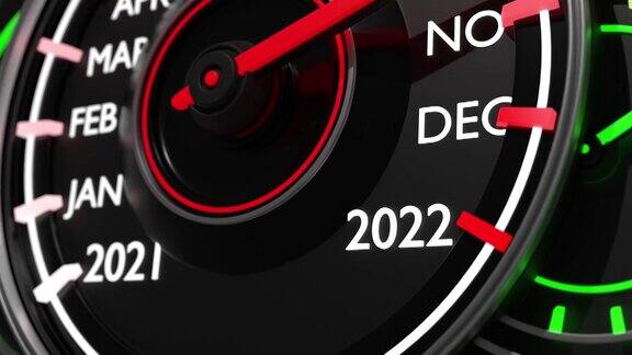 2022年的现代汽车速度计倒计时概念4K分辨率