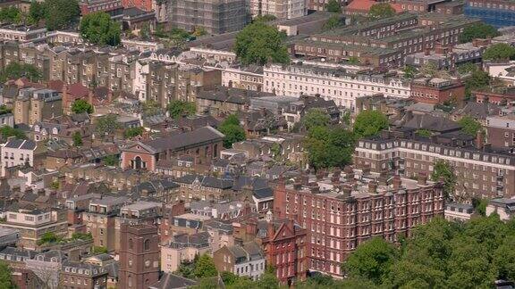 鸟瞰图的住房发展在伦敦英国4k