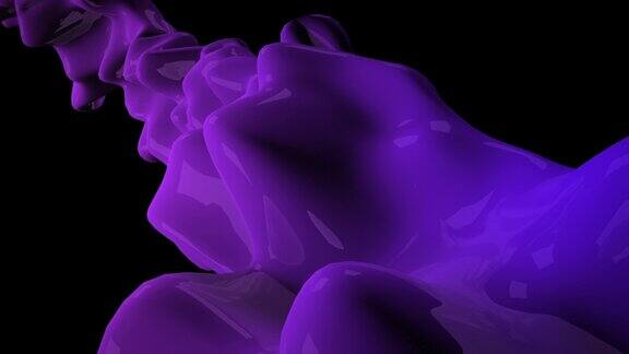 紫色未来液体球在黑色梯度