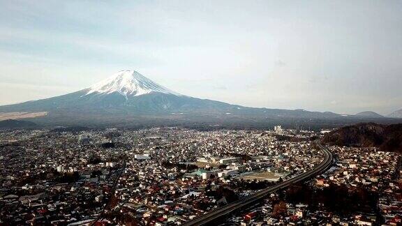 富士山的冬天山富士山日本