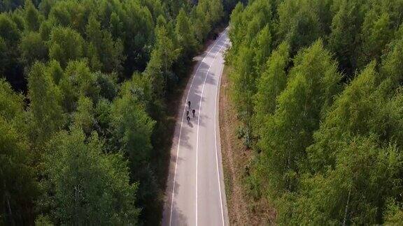 一群敬业的运动员在铁人三项比赛的第二阶段在公路上骑自行车