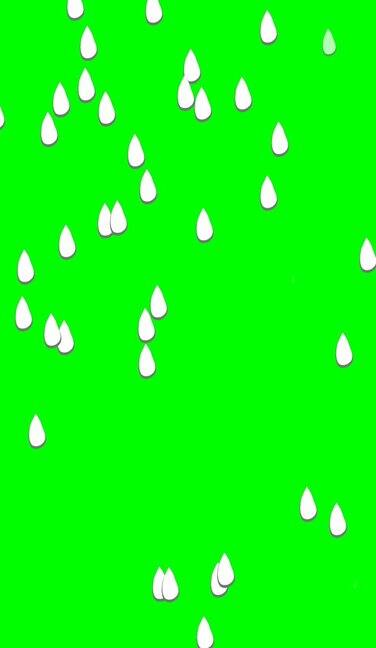 动画运动图形雨滴在绿色屏幕上
