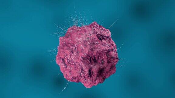 人体内的细菌病毒细胞冠状病毒或其他危险细胞在生物体内游动癌细胞微病毒的3D渲染细菌在显微镜下的动画
