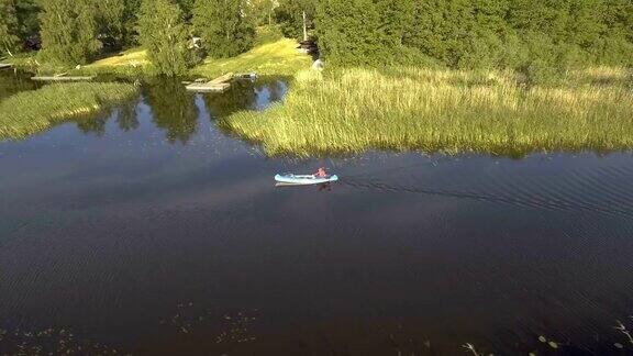 瑞典群岛独木舟的鸟瞰图