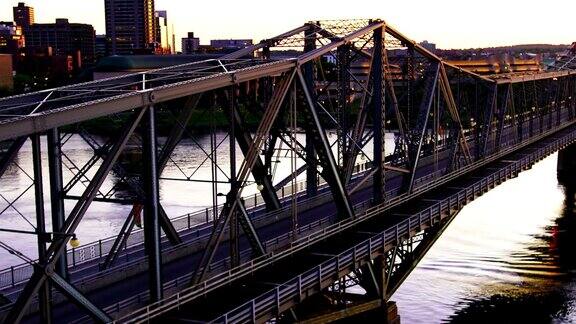 延时:日落时分的亚历山德拉桥渥太华