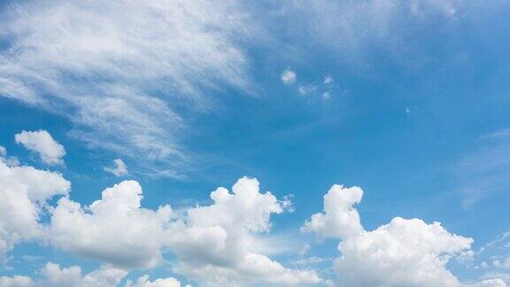 延时拍摄蓝天之上移动的云