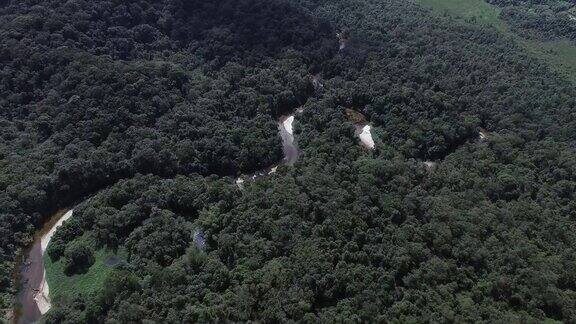 航空拍摄的亚马逊雨林在巴西南美