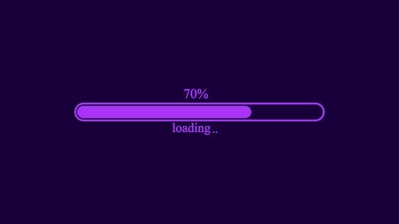 加载条动画未来的进度加载条0-100%在紫色背景