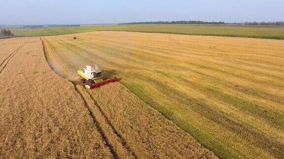 空中联合收割机收割小麦