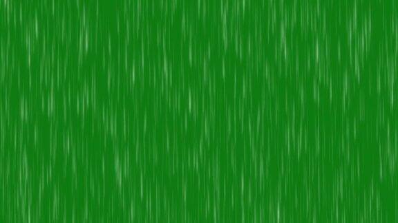 绿色屏幕雨落在黑色背景逼真的3d雨动画在Alpha频道循环动画暴雨下垂下降绿色背景效果无缝