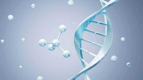 DNA和分子结构3d渲染