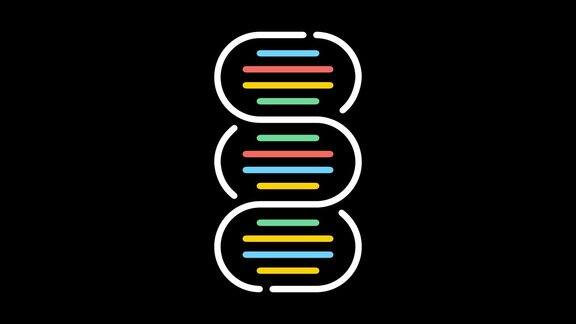 DNA亲子鉴定线图标动画与阿尔法