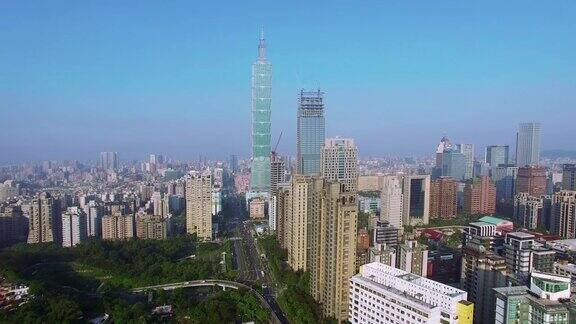 台湾台北市金融区4K鸟瞰图