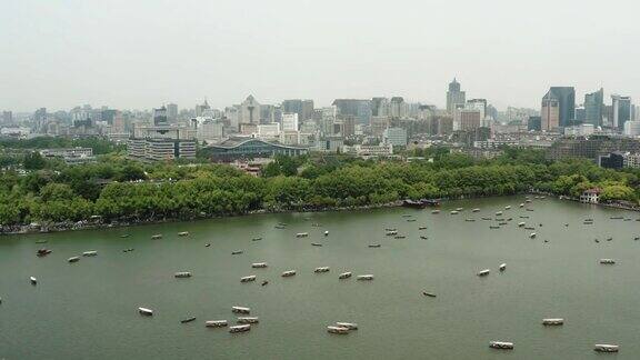 鸟瞰杭州西湖景观中国