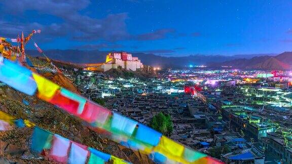 4K延时电影《夜至日出》日喀则寺日喀则中国西藏