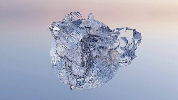 抽象流体水花水滴宏观液体气泡湍流3D渲染