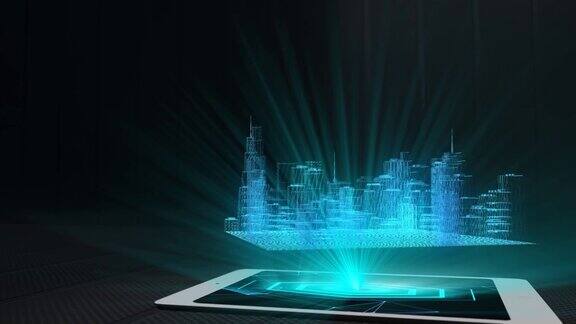 城市投影未来全息显示手机平板全息技术