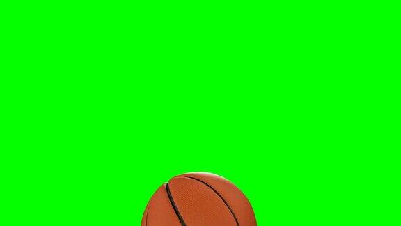 一组2个视频美丽的篮球在绿幕上以慢动作击中摄像机篮球3d动画飞球4k超高清3840x2160