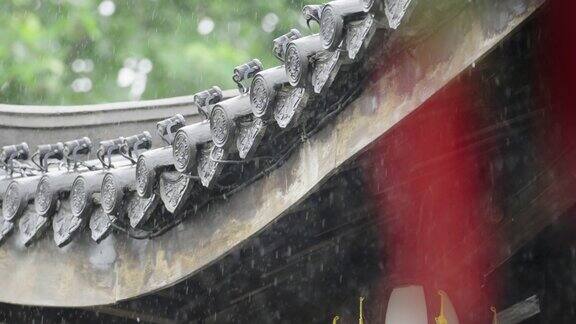 雨中的中国古代建筑