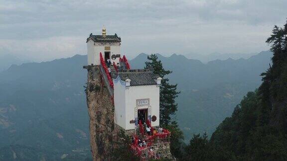 塔云山鸟瞰图中国陕西著名的道教寺庙