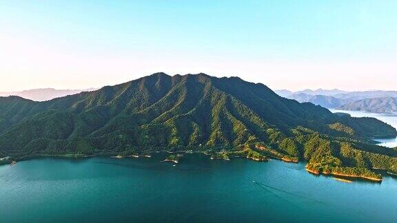 杭州千岛湖自然景观鸟瞰图