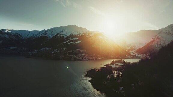 无人机拍摄:挪威的索涅峡湾