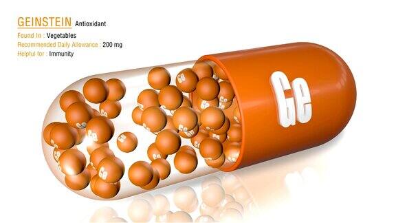 染料木素-动画抗氧化胶囊概念