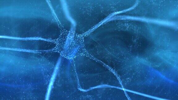 空间概念神经元脑细胞蓝色运动背景