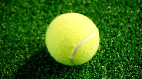 特写网球在草地上4k