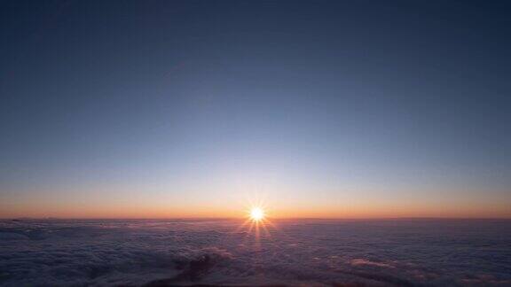 时间间隔-从富士山山顶俯瞰日出