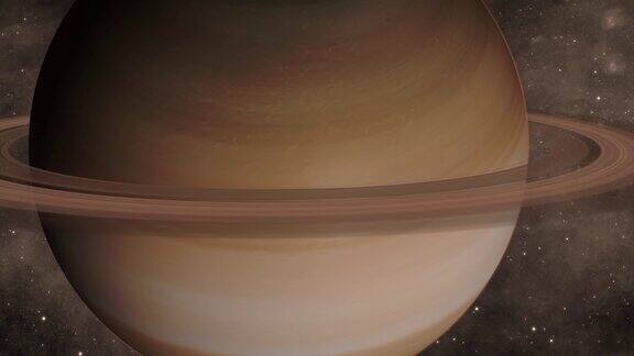 旋转三维土星环行星旋转视图空间