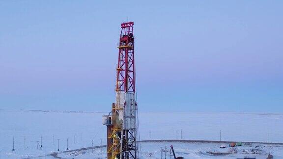 西西伯利亚北部石油钻探航拍序列