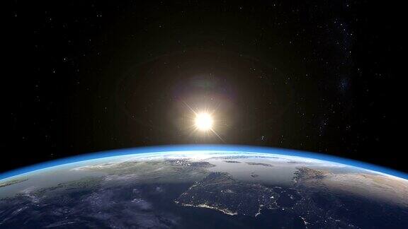 照片逼真的日出在地球上