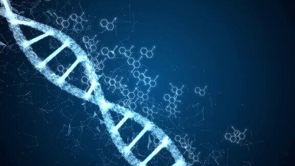 数字DNA构建的抽象动画科学动画遗传信息设计