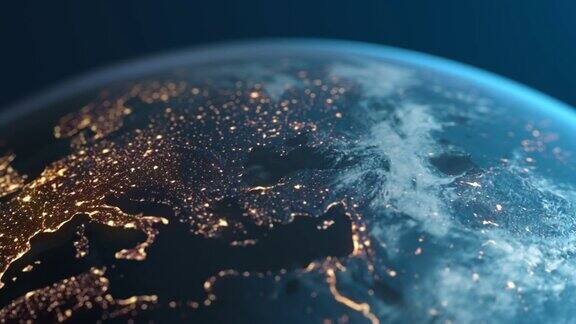 夜晚的地球-从太空看欧洲