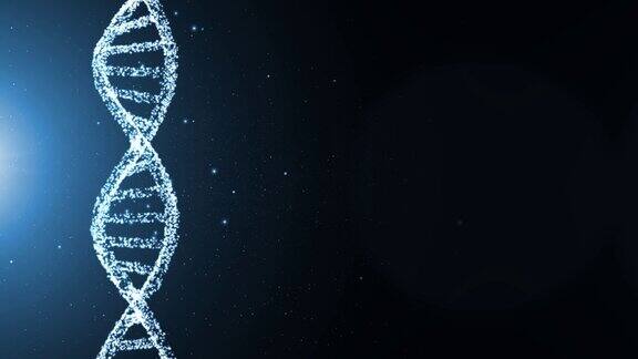 艺术DNA结构旋转黑色复制空间动画背景